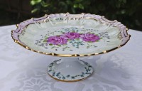 Matching pedestal dessert plate to fluted fancy plate collection